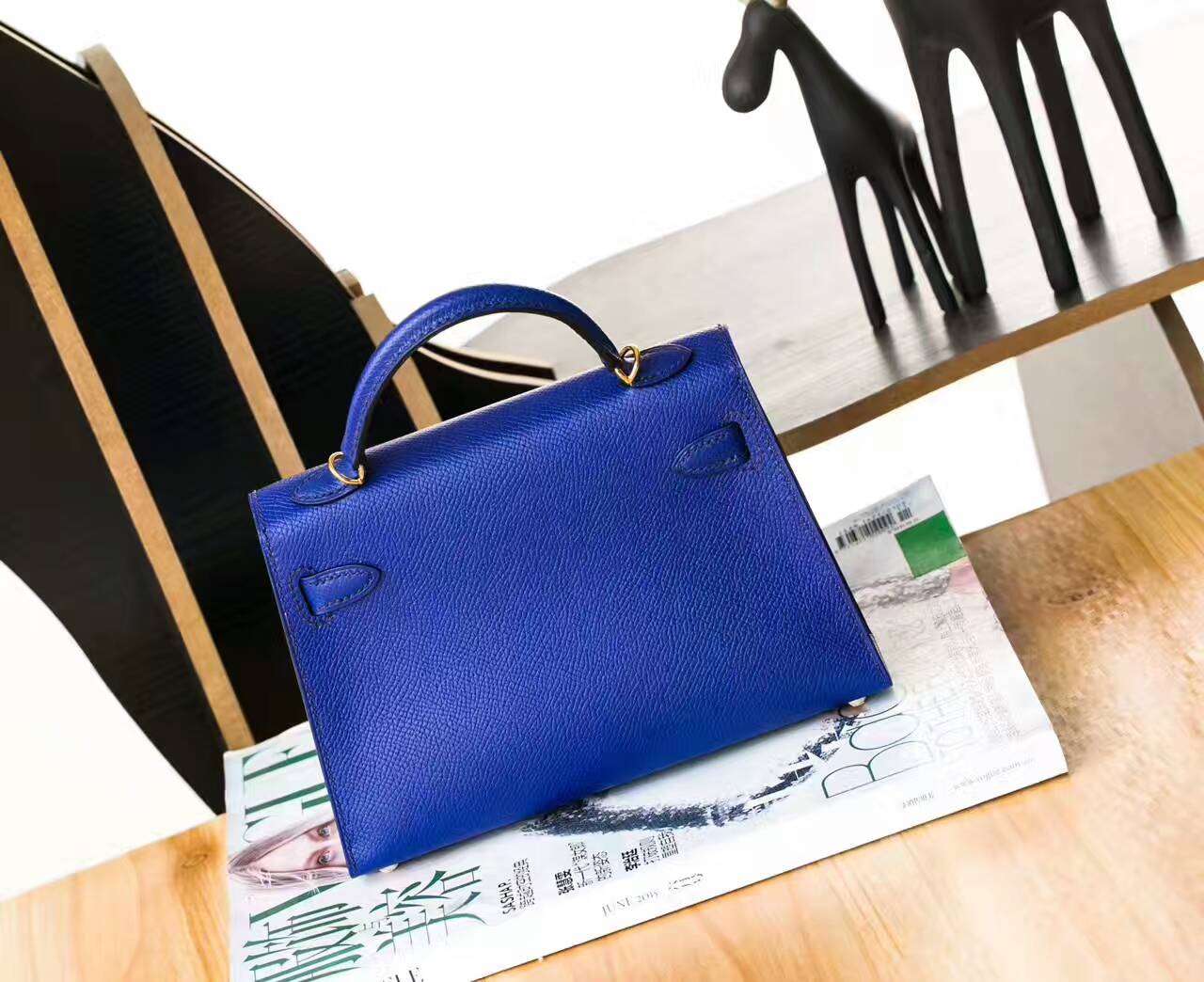 Hermes Minikelly 18cm 爱马仕7T电光蓝原厂epsom牛皮迷你凯莉包2代