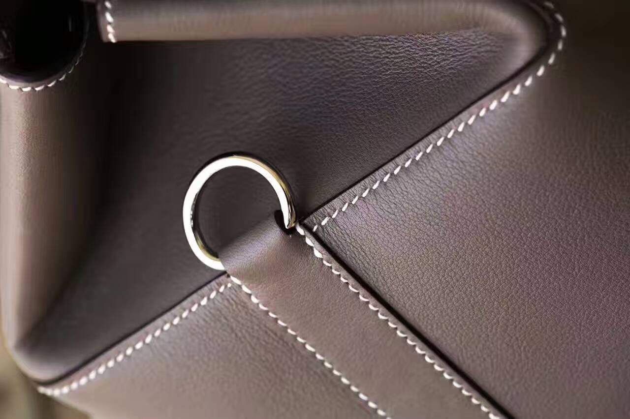 爱马仕女包价格 Hermes Toolbox 26cm CK18大象灰原厂swift牛皮