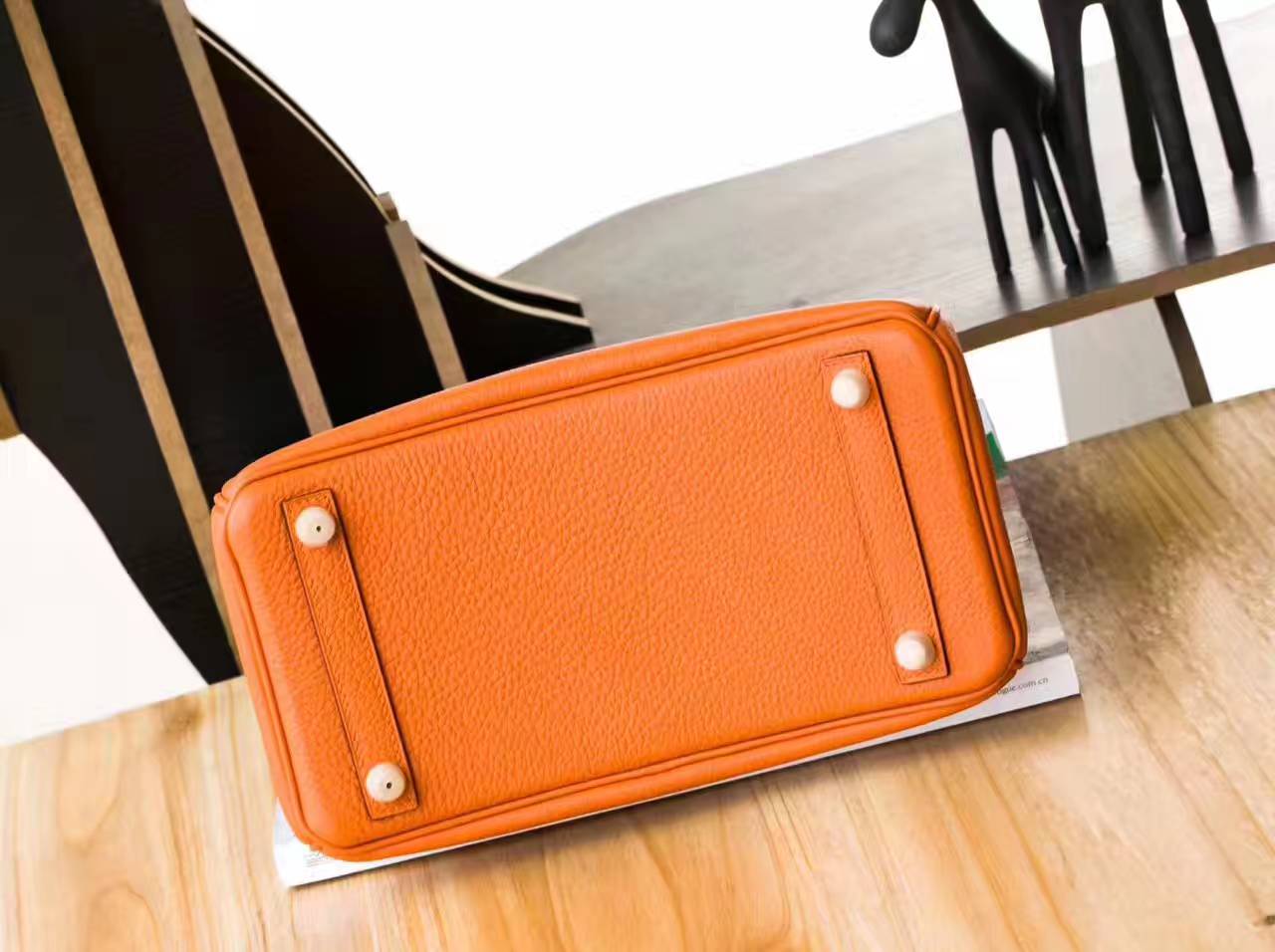 爱马仕包包官网 Hermes 93橙色原厂togo牛皮Birkin包包25cm