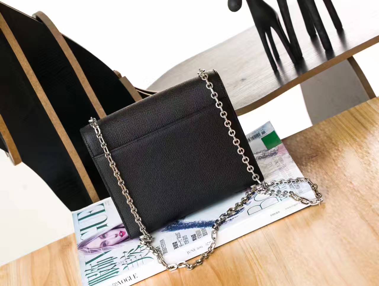 爱马仕新款包包 Hermes Verrou 黑色原厂epsom牛皮机关枪包17cm