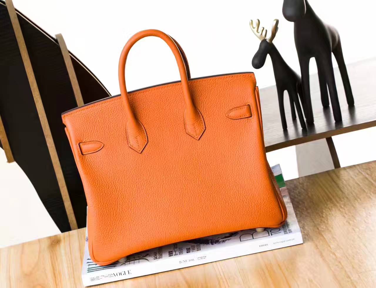 爱马仕包包官网 Hermes 93橙色原厂togo牛皮Birkin包包25cm