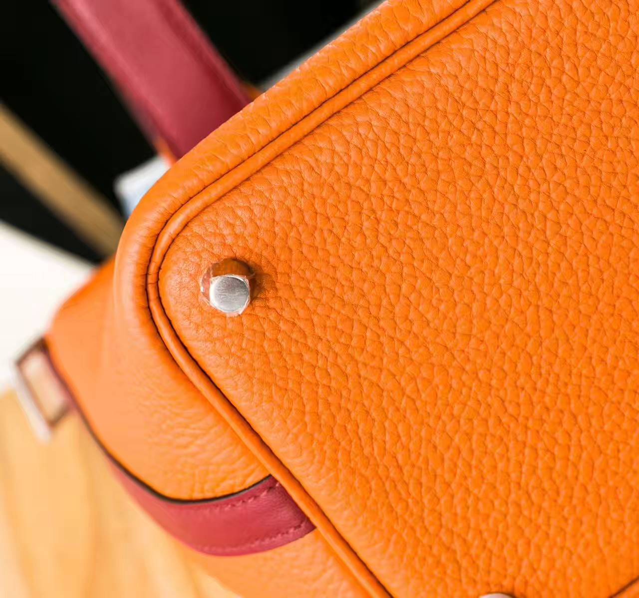 Hermes Picotin 18cm 爱马仕橙色拼爱马仕红原厂TC皮水桶包