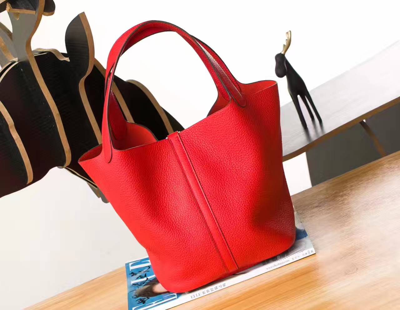 Hermes Picotin 18cm 爱马仕Q5国旗红原厂TC牛皮水桶包 银扣