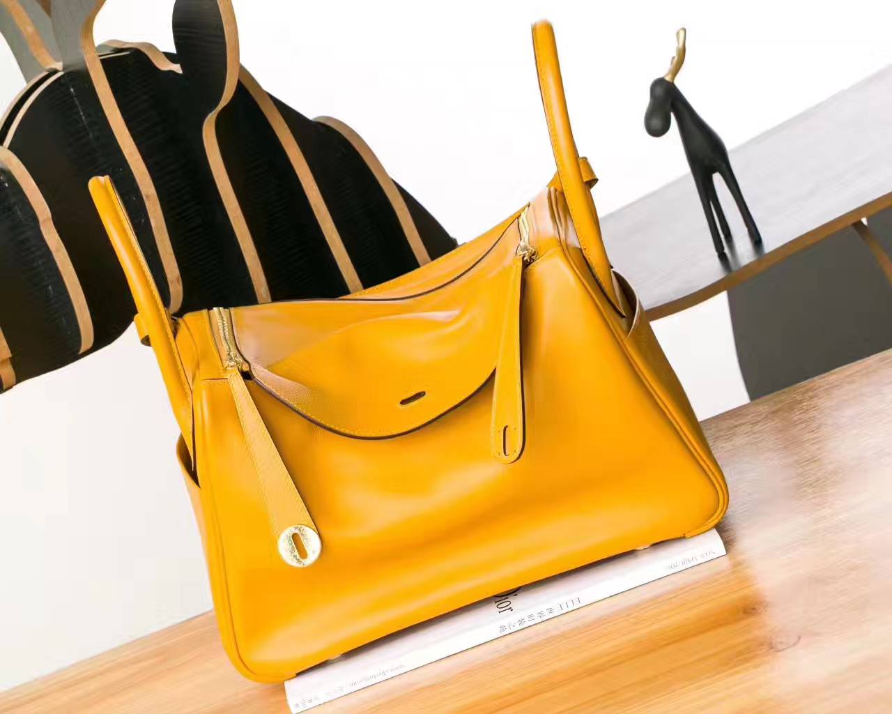 Hermes Lindy 30cm 爱马仕琳迪包 9V太阳黄原厂swift牛皮 金扣