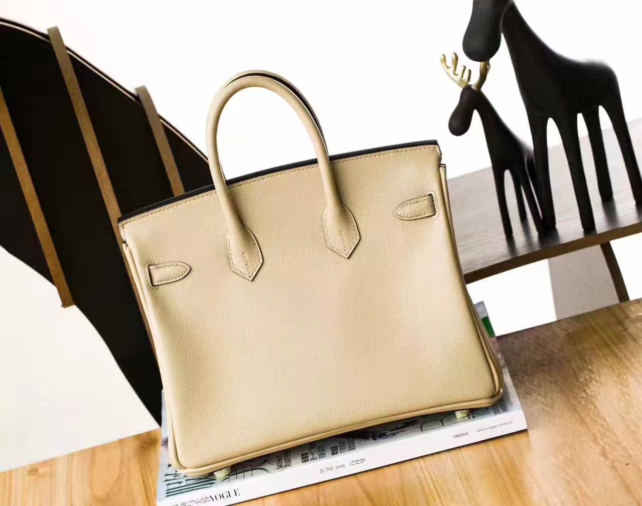 爱马仕Birkin女包 Hermes CK81斑鸠灰原厂epsom牛皮铂金包25cm