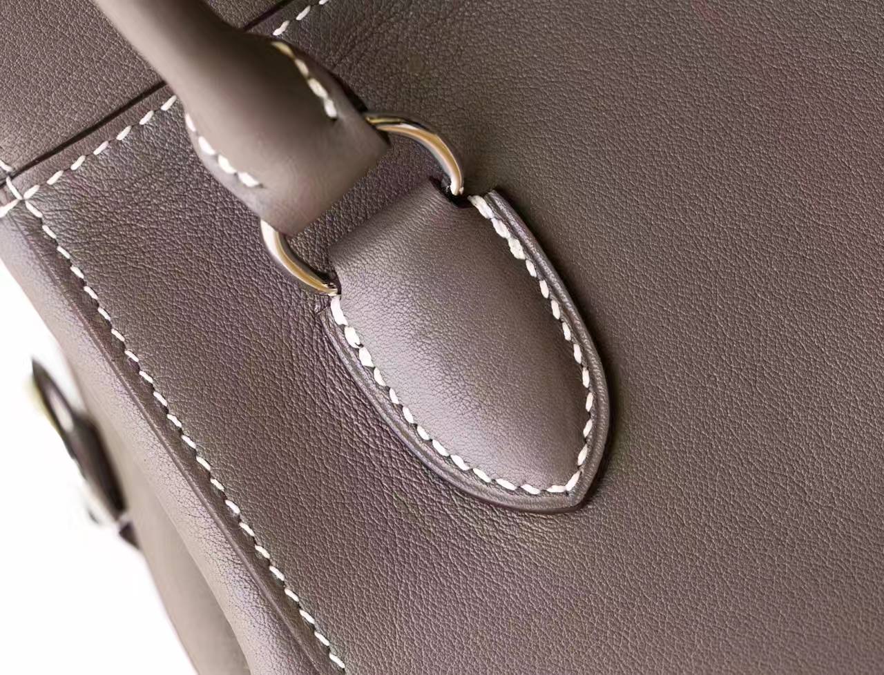 爱马仕牛奶包 Hermes Toolbox 20cm 大象灰原厂swift牛皮 银扣