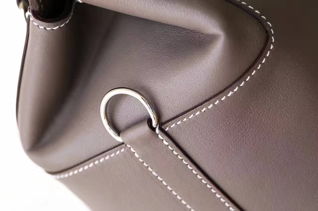 爱马仕牛奶包 Hermes Toolbox 20cm 大象灰原厂swift牛皮 银扣