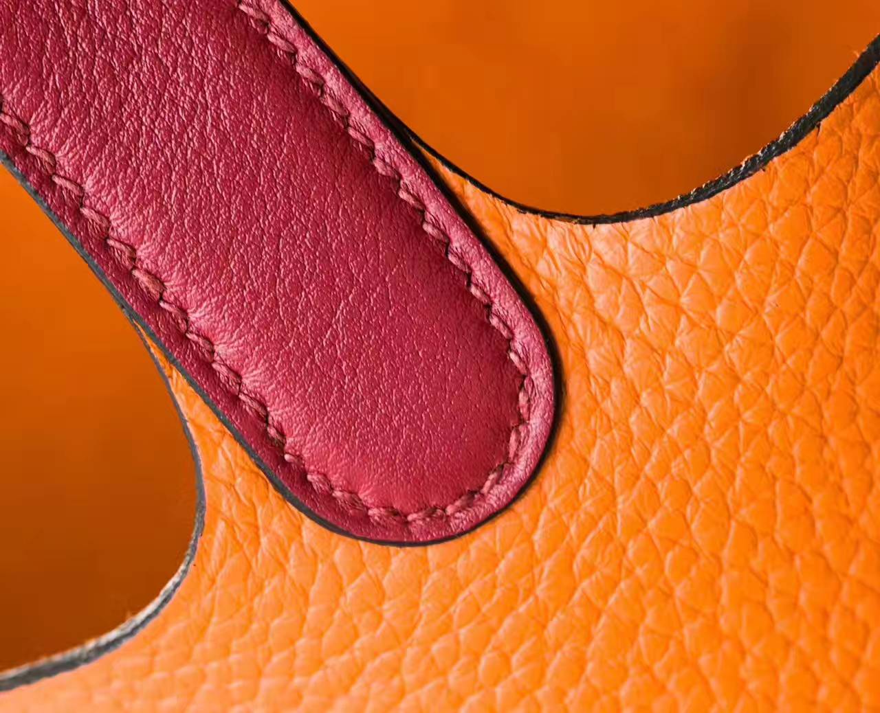 Hermes Picotin 18cm 爱马仕橙色拼爱马仕红原厂TC皮水桶包