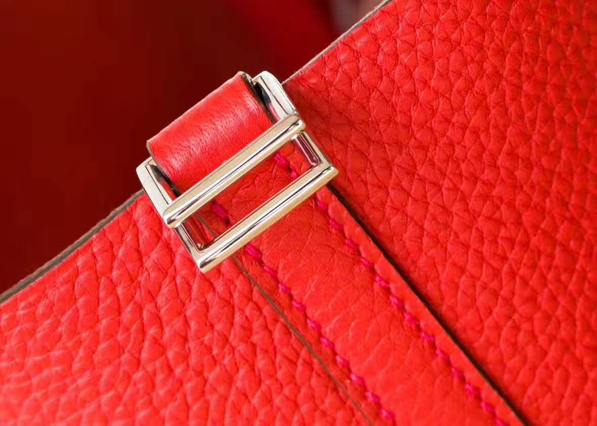 Hermes Picotin 18cm 爱马仕Q5国旗红原厂TC牛皮水桶包 银扣
