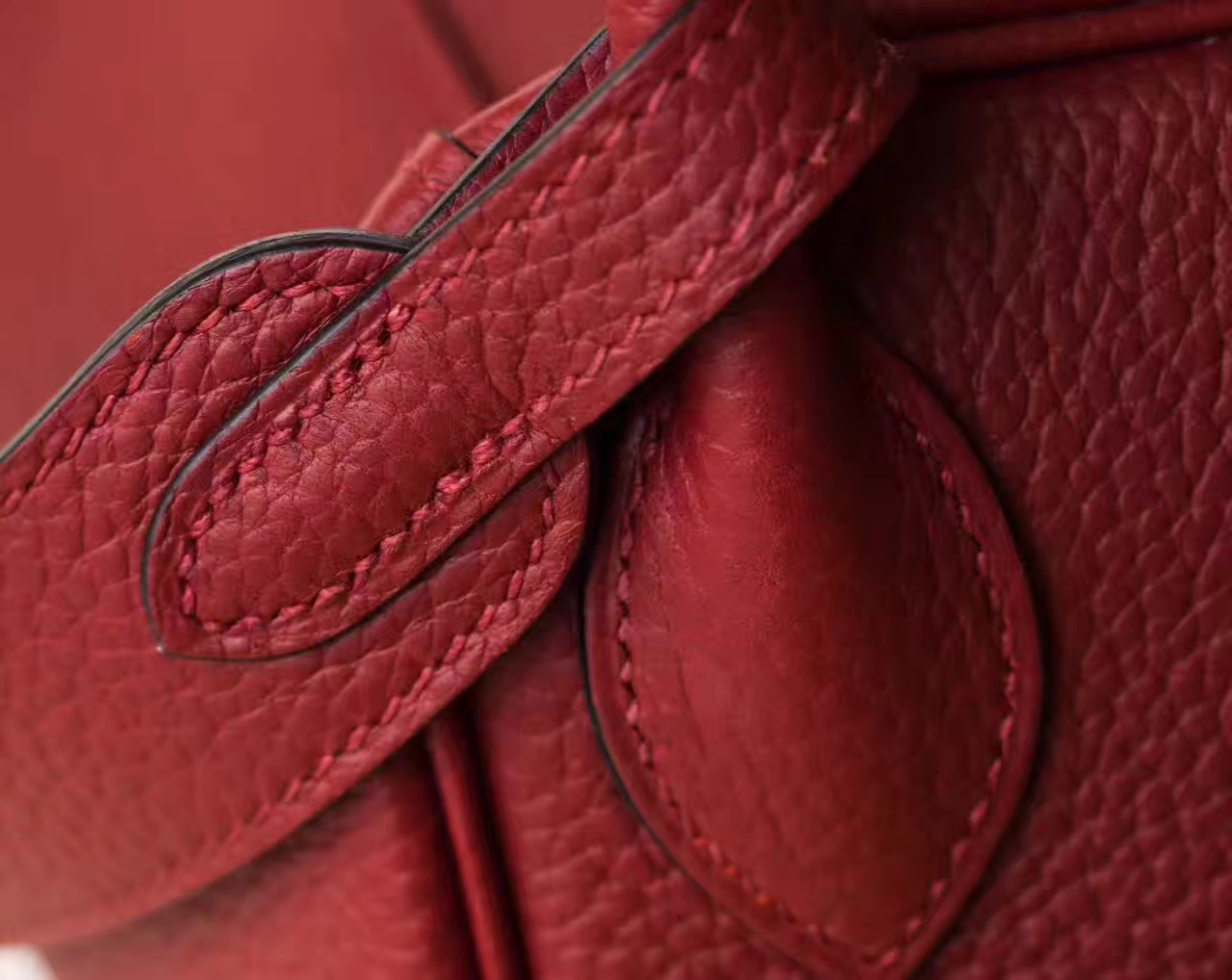 爱马仕Lindy包包 Hermes 55爱马仕红原厂TC牛皮琳迪包30cm