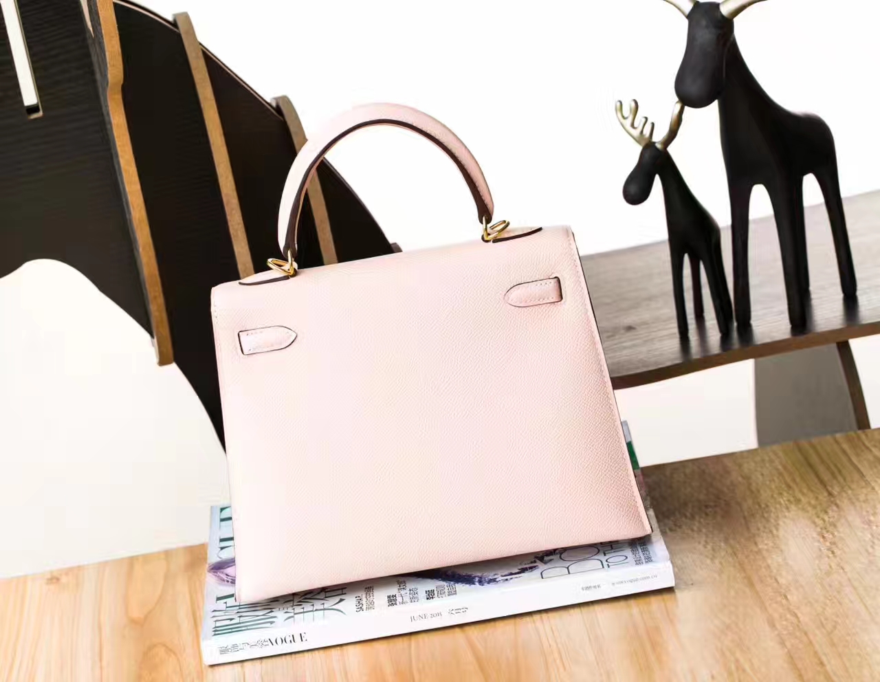 爱马仕凯莉包价格 Hermes Kelly 25cm 蔷薇粉原厂epsom牛皮 银扣