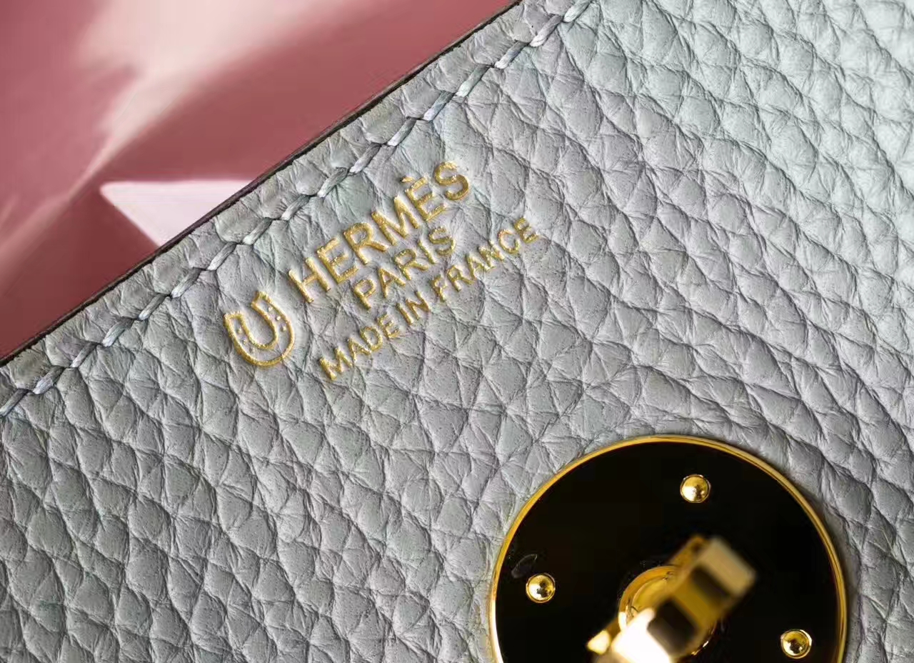 爱马仕琳迪包尺寸 Hermes Lindy 30cm 冰川蓝拼水粉色TC牛皮