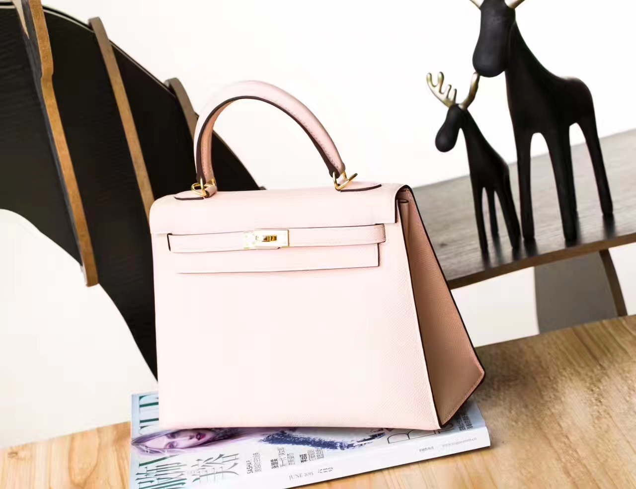 爱马仕凯莉包价格 Hermes Kelly 25cm 蔷薇粉原厂epsom牛皮 银扣