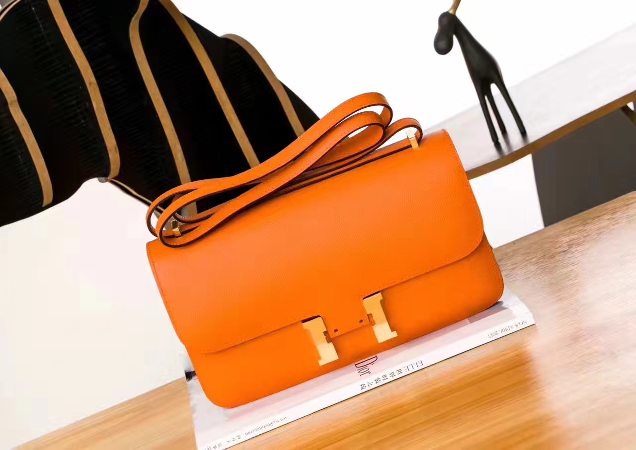 Hermes Constance 26cm 爱马仕橙色原厂Epsom牛皮康斯坦空姐包