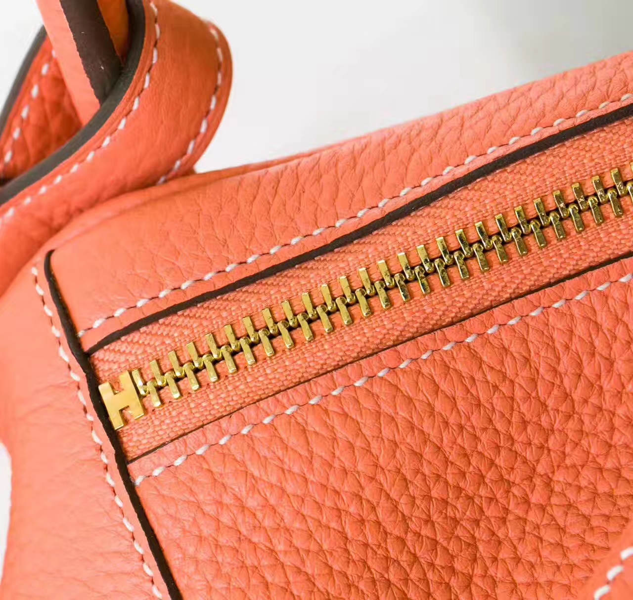 Hermes Lindy 30cm 爱马仕L5龙虾粉原厂TC牛皮琳迪包 金银扣