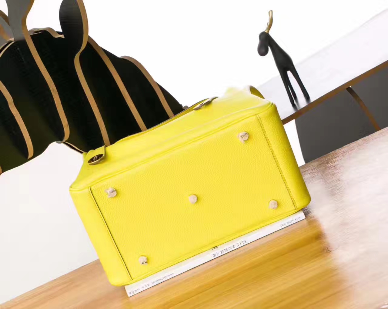 Hermes Lindy 30cm 爱马仕9H柠檬黄原厂TC牛皮琳迪包 金扣