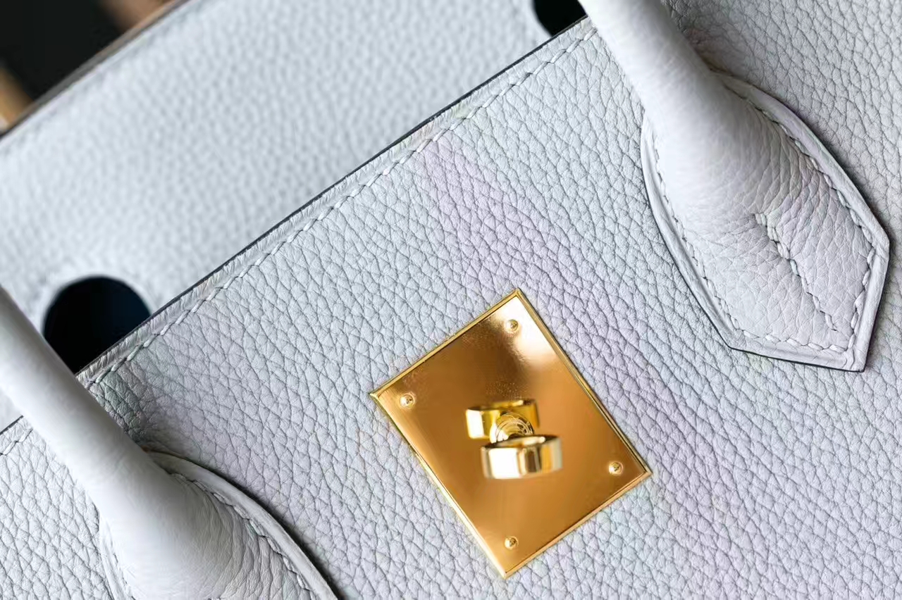 Hermes 8U冰川蓝原厂Togo牛皮 爱马仕Birkin30铂金包 金扣