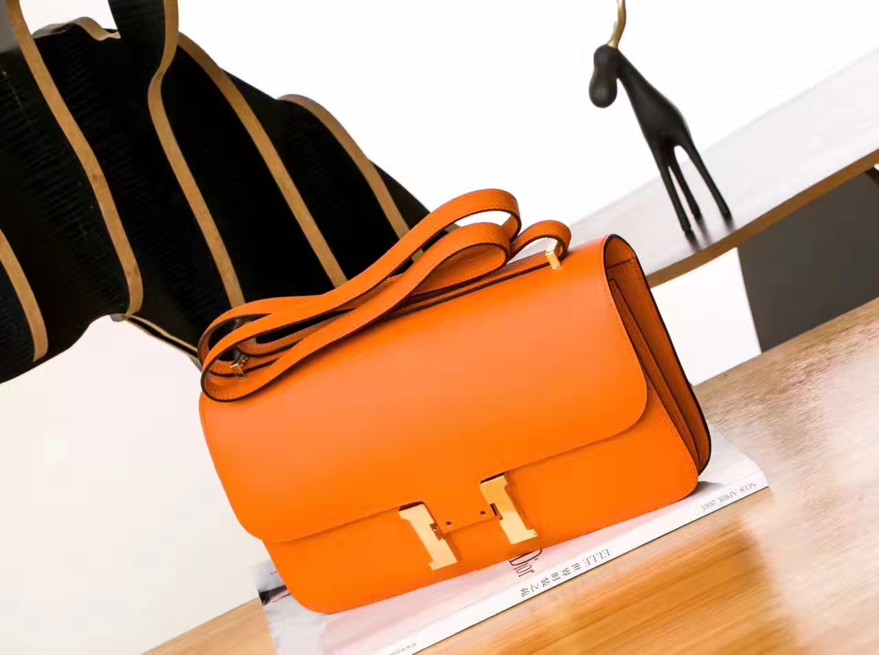 Hermes Constance 26cm 爱马仕橙色原厂Epsom牛皮康斯坦空姐包