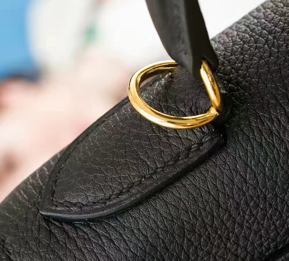 爱马仕包包官网 Hermes Kelly 28cm 黑色原厂togo牛皮凯莉包