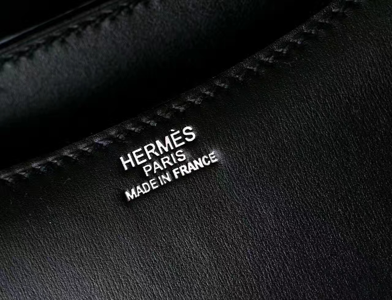 爱马仕康斯坦包 Hermes黑色原厂box牛皮空姐包19cm 蜥蜴扣