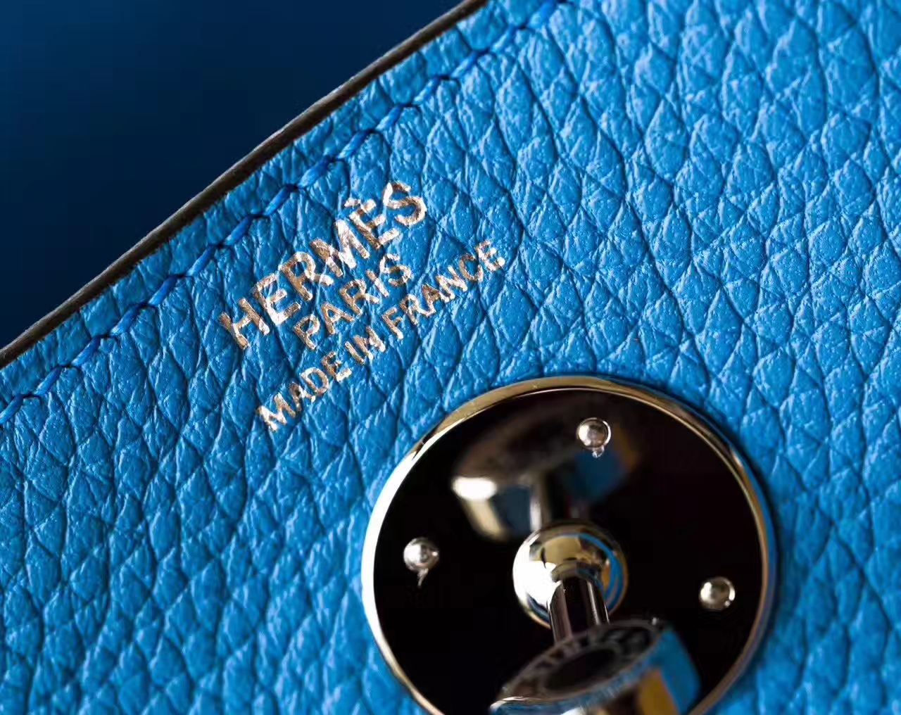 Hermes Lindy 26cm 爱马仕2T天堂蓝原厂TC牛皮琳迪包 银扣