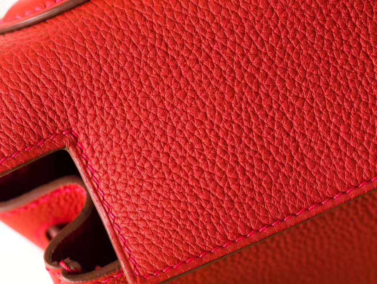 爱马仕Kelly包包 Hermes Q5国旗红原厂togo牛皮凯莉包28cm 金扣