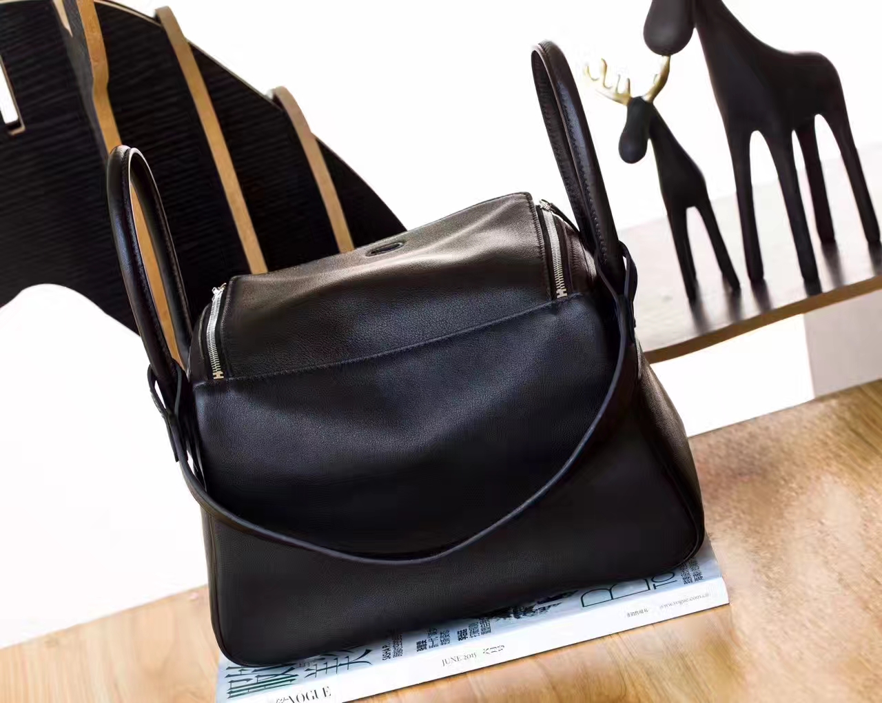 爱马仕Lindy女包 Hermes 黑色原厂swift牛皮琳迪包26cm 银扣