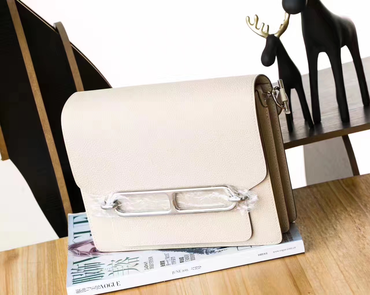 爱马仕包包批发 Hermes CK80珍珠灰原厂TC牛皮Roulis猪鼻子包23cm
