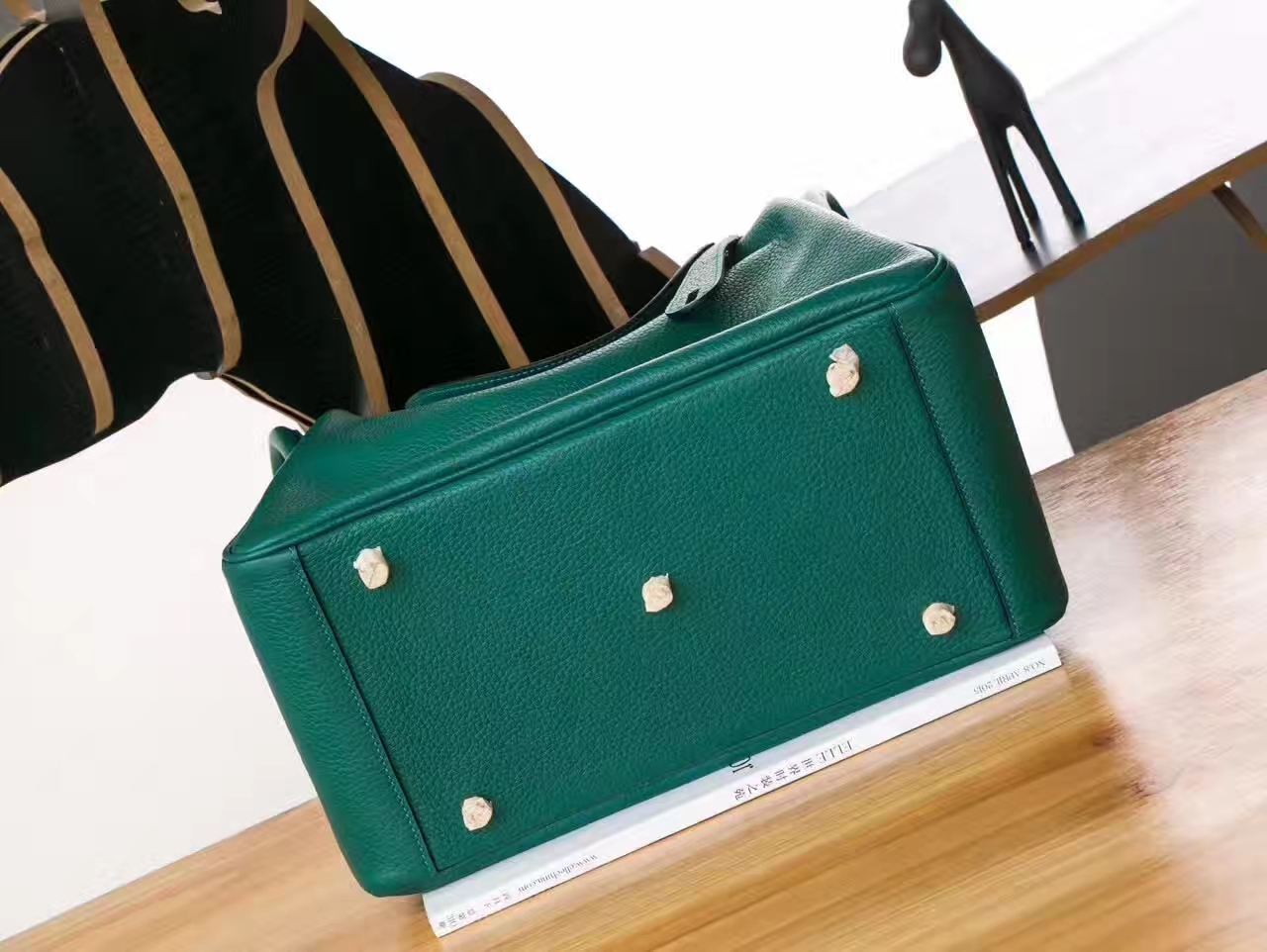 Hermes包包价格 爱马仕Z6孔雀绿原厂TC牛皮琳迪包30cm 金扣