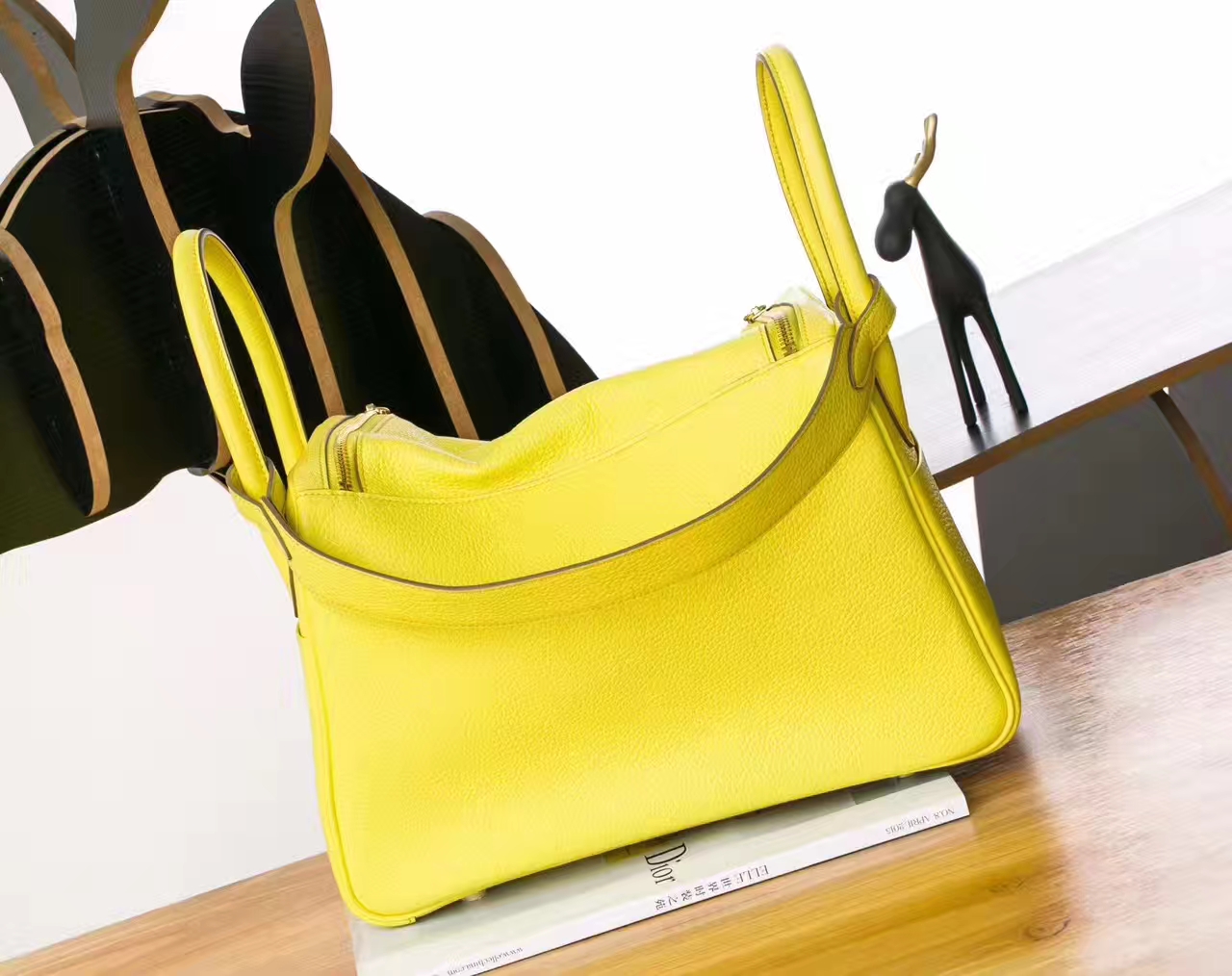 Hermes Lindy 30cm 爱马仕9H柠檬黄原厂TC牛皮琳迪包 金扣