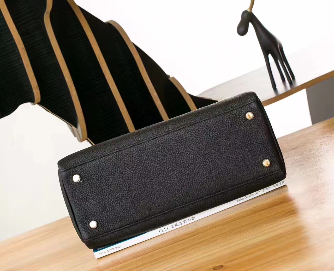 爱马仕包包官网 Hermes Kelly 28cm 黑色原厂togo牛皮凯莉包