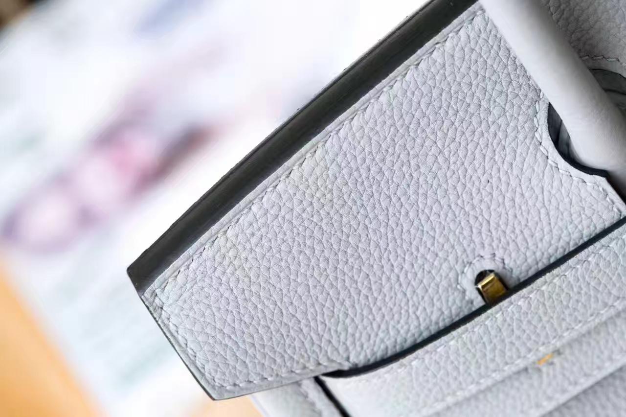 Hermes 8U冰川蓝原厂Togo牛皮 爱马仕Birkin30铂金包 金扣