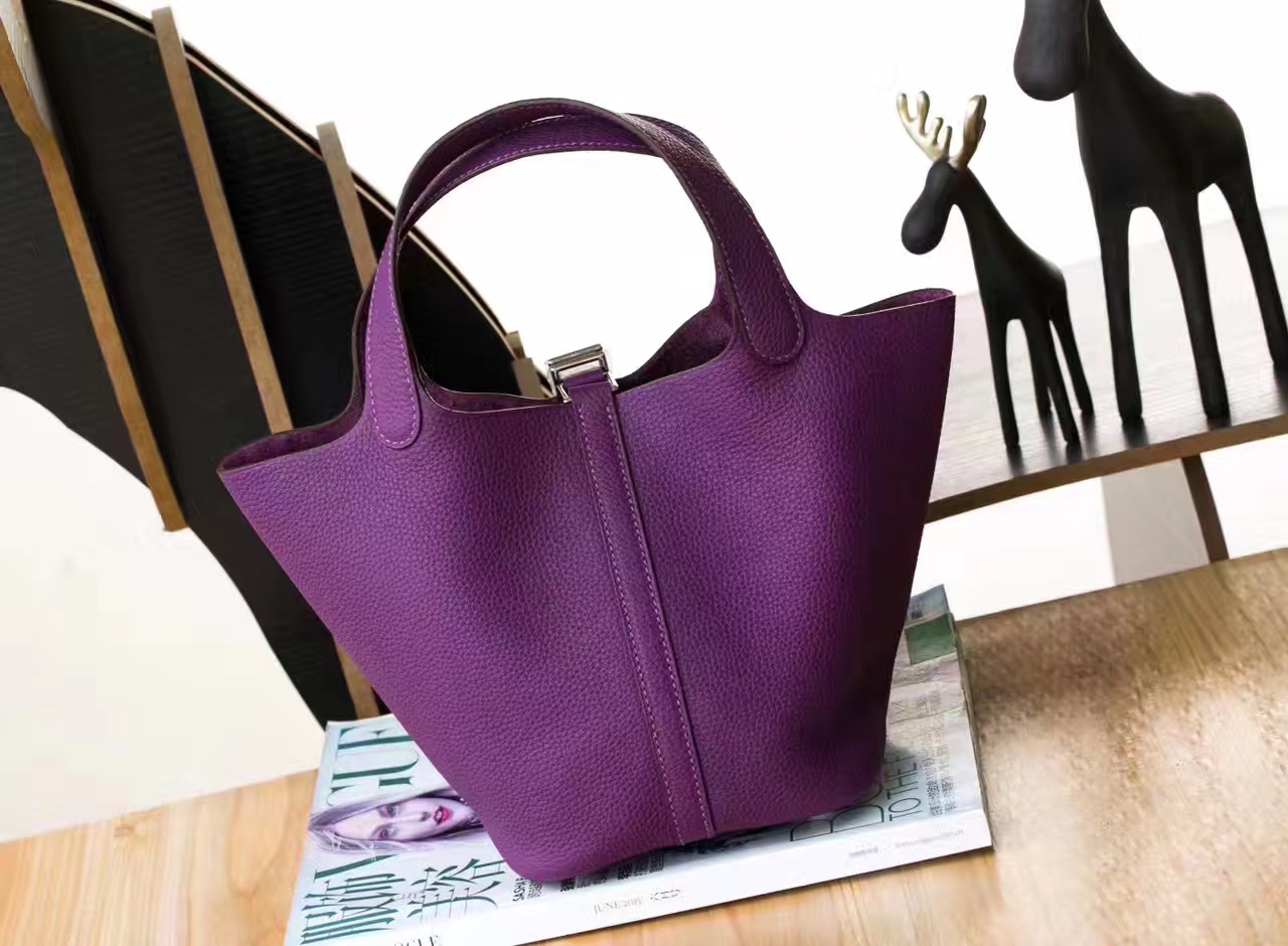 Hermes Picotin 22cm 爱马仕P9海葵紫原厂TC牛皮菜篮子包
