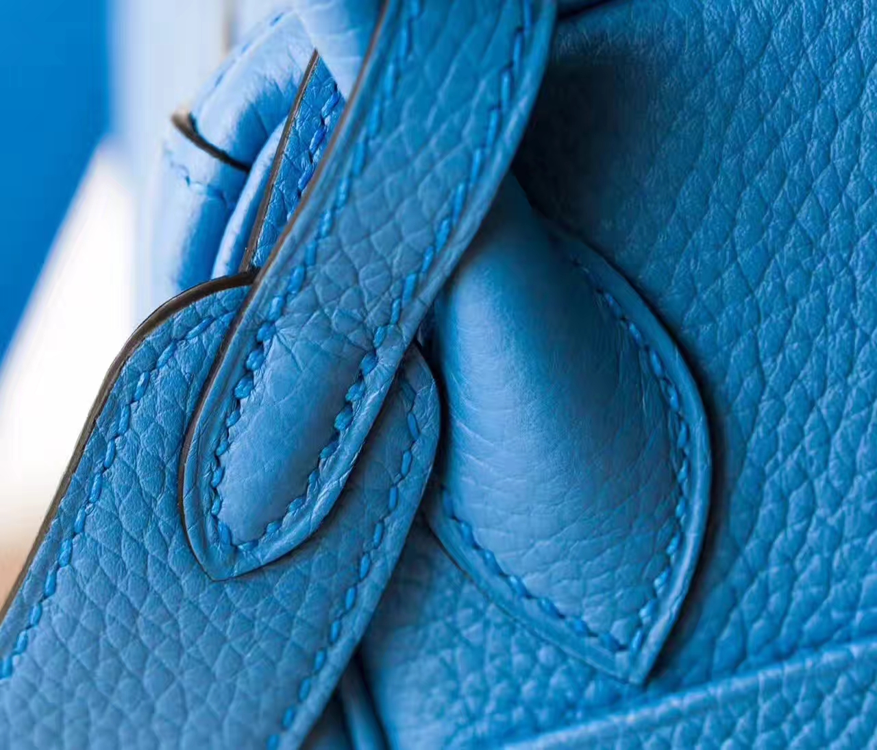 Hermes Lindy 26cm 爱马仕2T天堂蓝原厂TC牛皮琳迪包 银扣