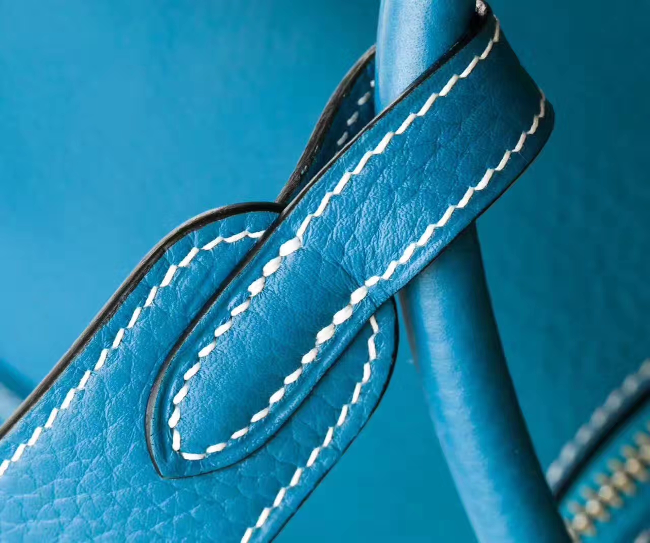 爱马仕Lindy包价格 Hermes 75牛仔蓝原厂TC牛皮琳迪包26cm 银扣
