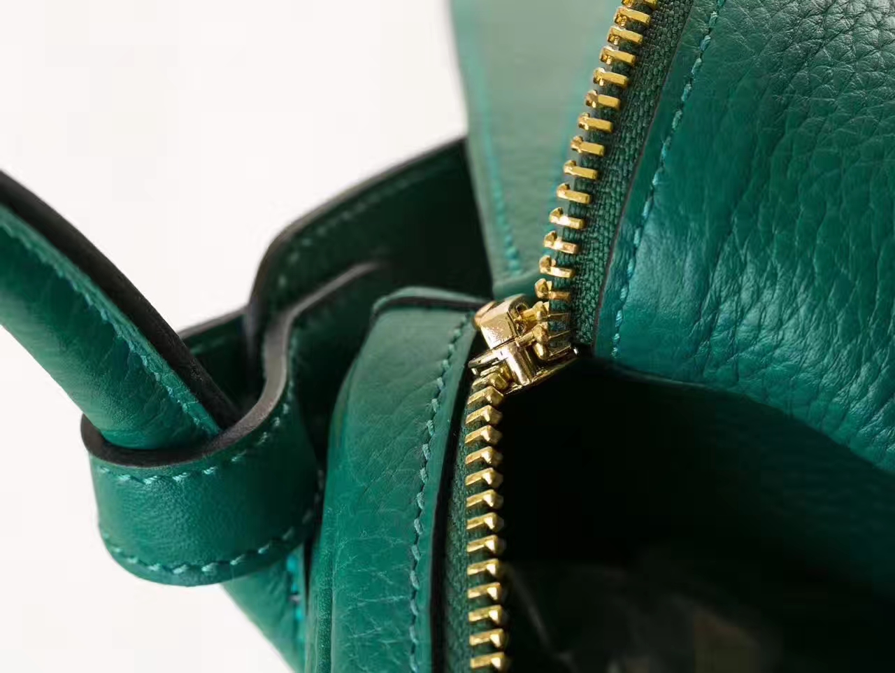 Hermes包包价格 爱马仕Z6孔雀绿原厂TC牛皮琳迪包30cm 金扣
