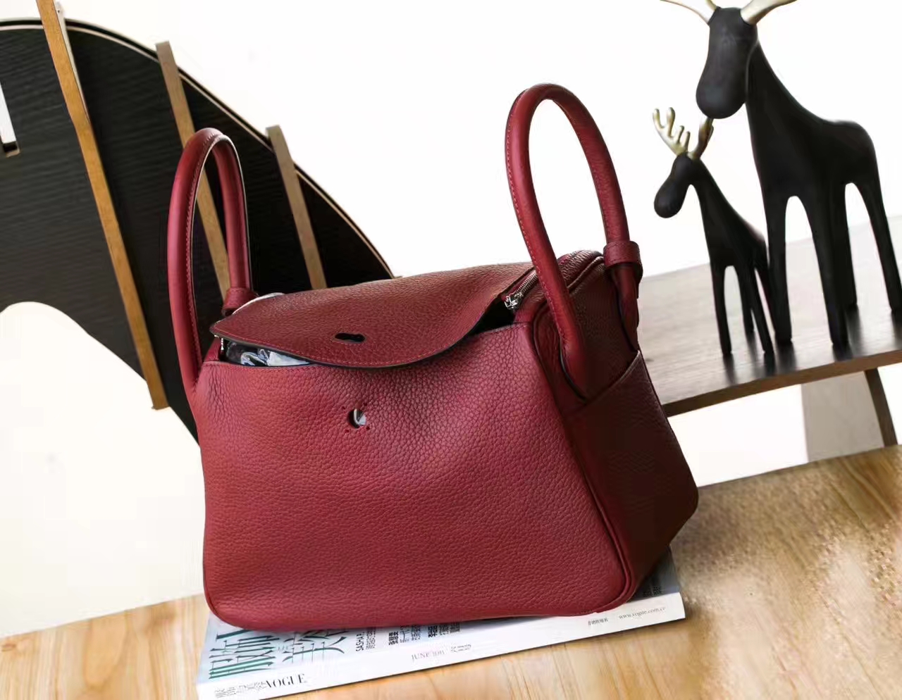 Hermes Lindy 26cm 爱马仕CK55爱马仕红原厂TC牛皮琳迪包 银扣