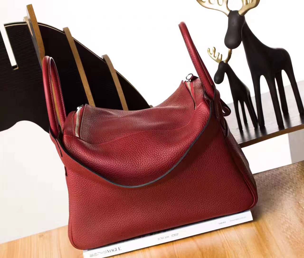 爱马仕Lindy包包 Hermes 55爱马仕红原厂TC牛皮琳迪包30cm
