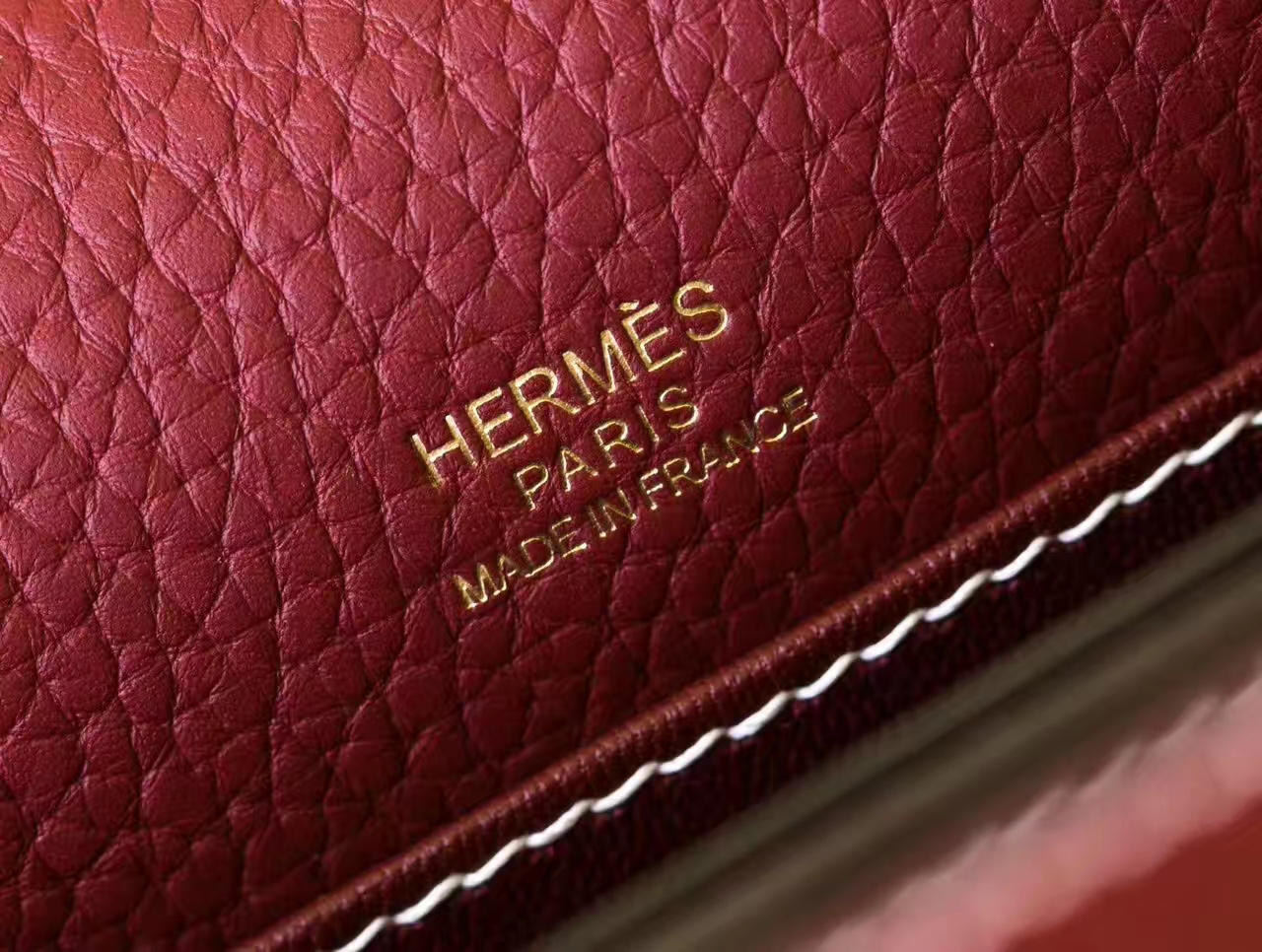 Hermes爱马仕猪鼻子包 爱马仕红原厂TC牛皮Roulis 23cm 金扣