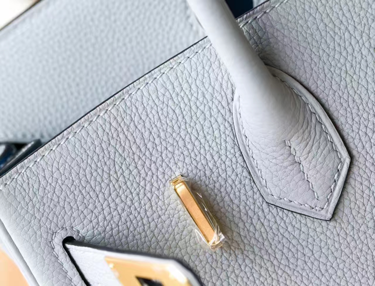 Hermes 8U冰川蓝原厂Togo牛皮 爱马仕Birkin30铂金包 金扣