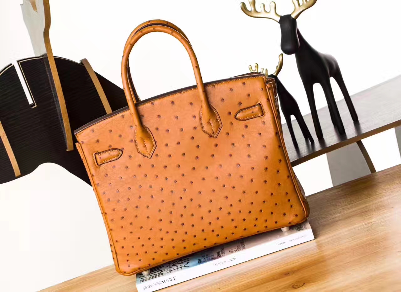 Hermes Birkin 30cm 爱马仕铂金包 CK37金色顶级鸵鸟皮