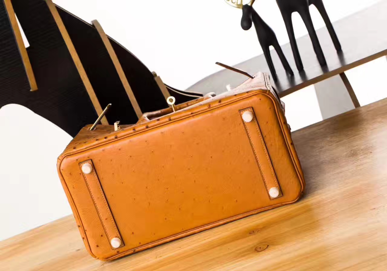 Hermes Birkin 30cm 爱马仕铂金包 CK37金色顶级鸵鸟皮
