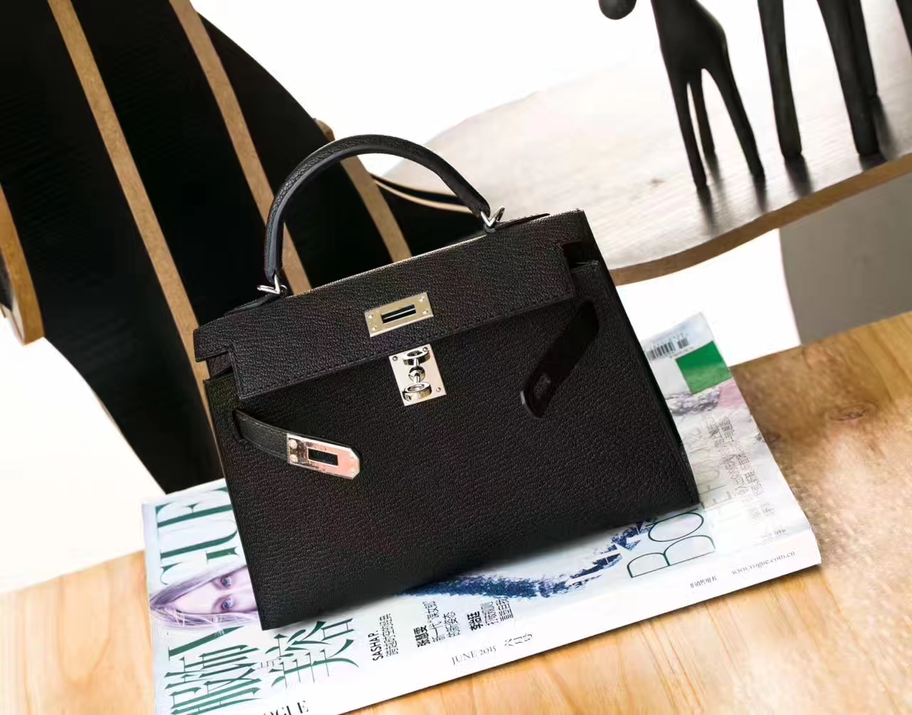Hermes Minikelly 2代 爱马仕89黑色原厂山羊皮迷你凯莉包18cm