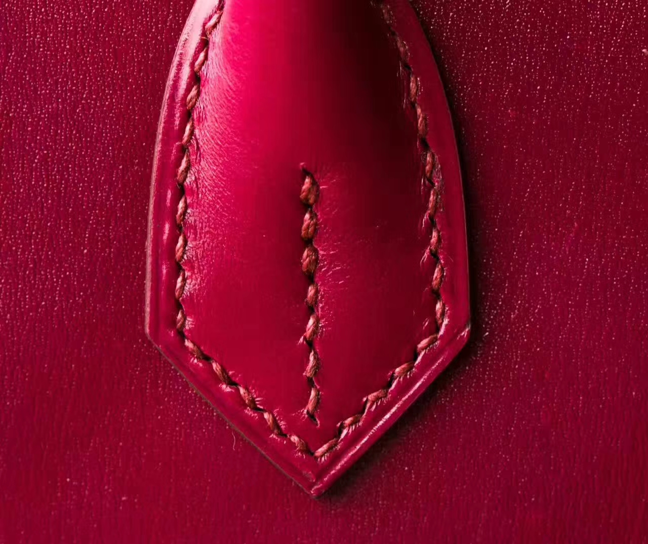 Hermes包包官网 爱马仕宝石红原厂box牛皮Birkin30铂金包 金扣