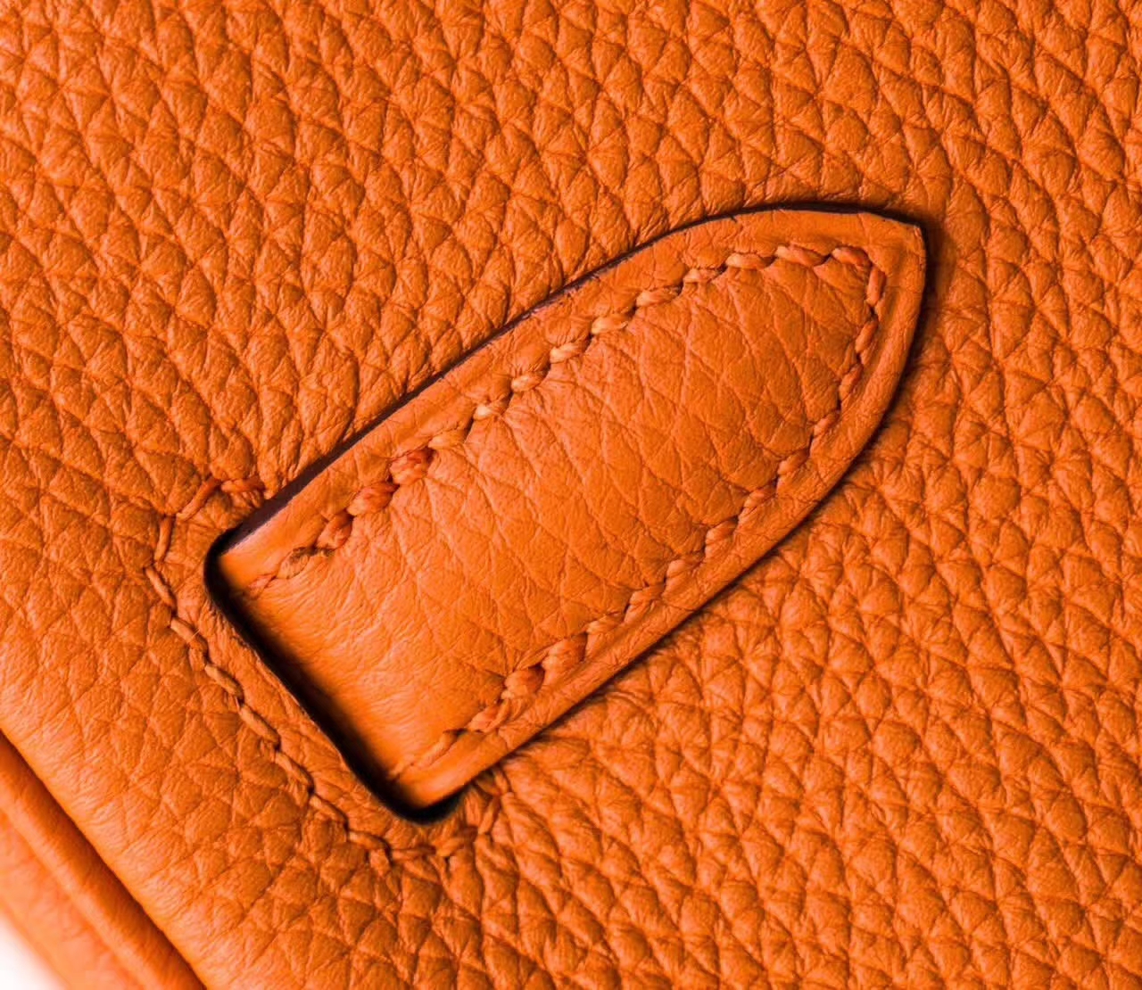 Hermes包包官网 爱马仕Birkin30铂金包 橙色原厂togo牛皮 金扣