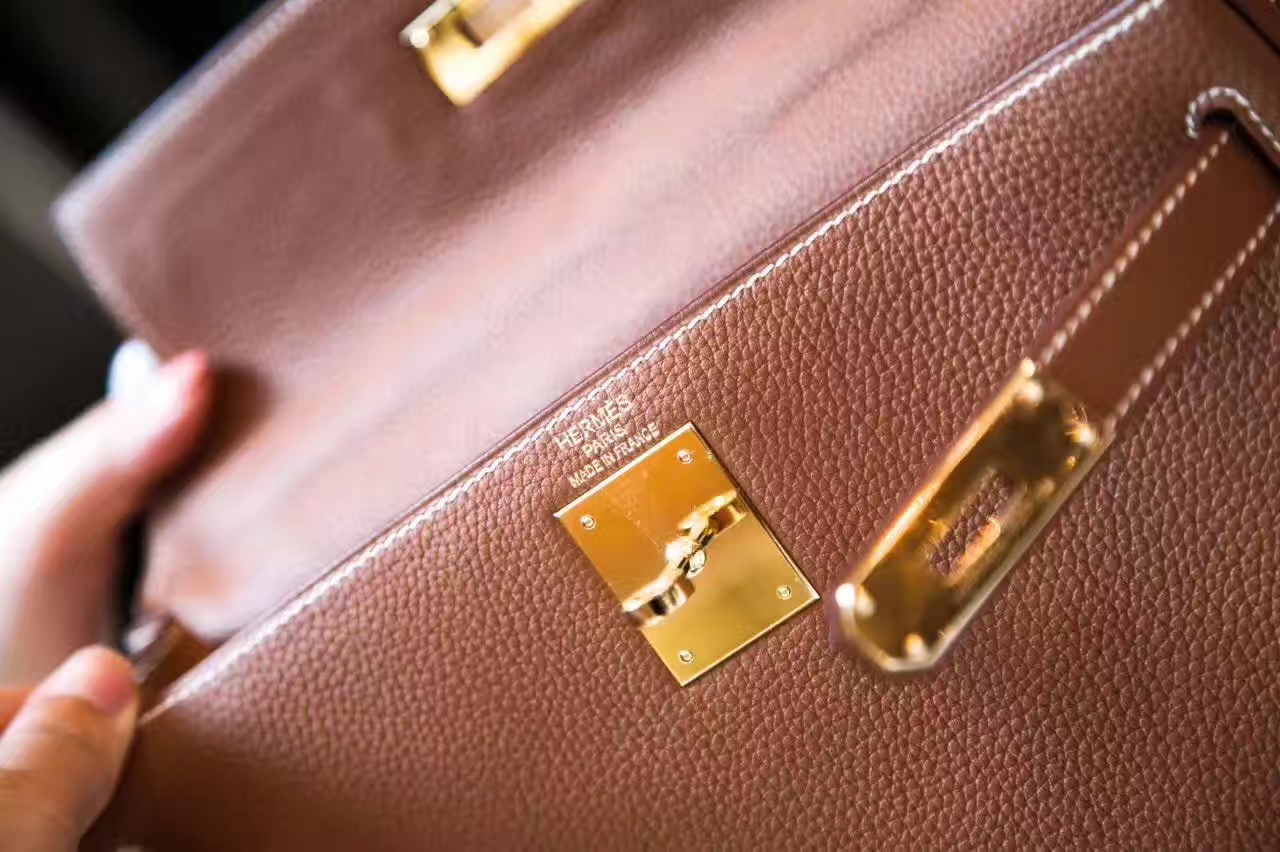 Hermes Kelly 28cm 爱马仕凯莉包 CK37金色原厂togo牛皮 金扣