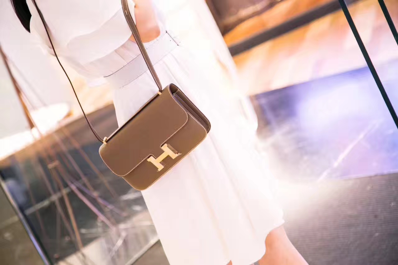 爱马仕康斯坦包 Hermes CK18大象灰Epsom牛皮空姐包Constance 26cm