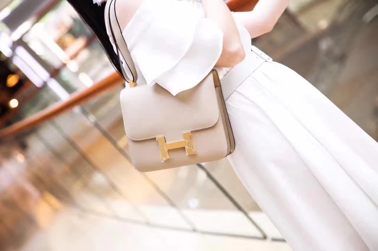 Hermes爱马仕 CK81斑鸠灰Epsom牛皮Constance康斯坦包24cm