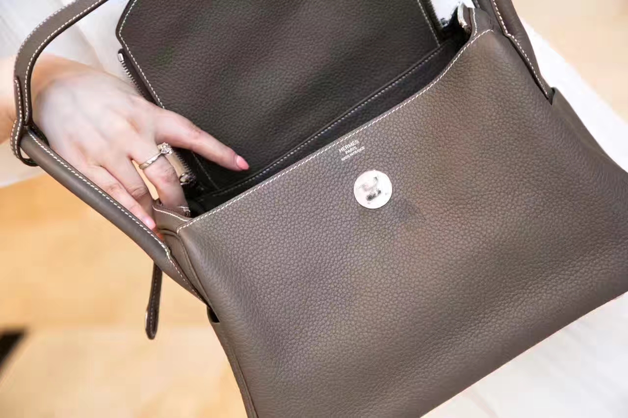 爱马仕Lindy包价格 Hermes CK18大象灰顶级TC牛皮琳迪包30cm
