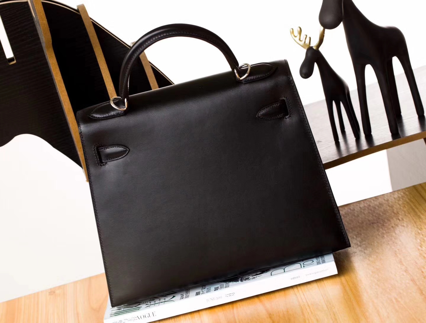 爱马仕凯莉包价格 Hermes Kelly28cm 89黑色顶级Box牛皮 银扣